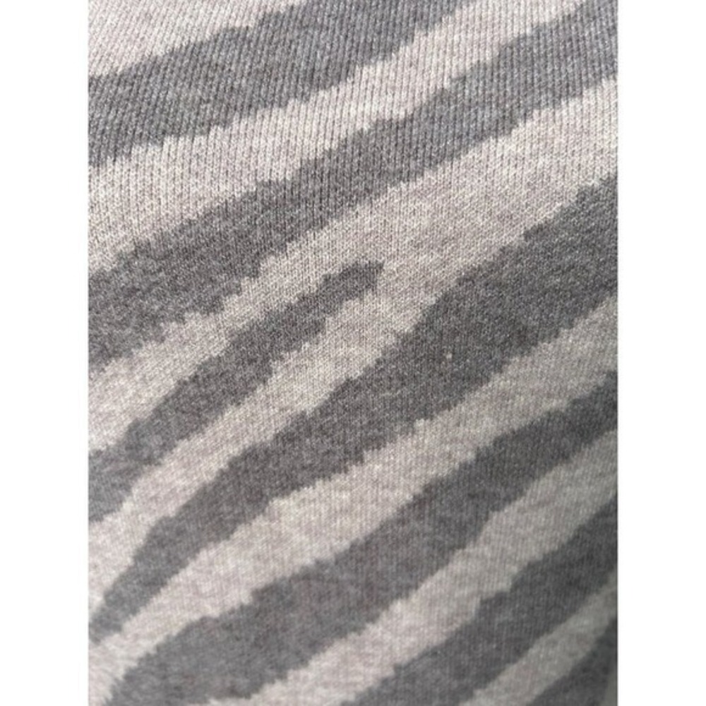 Tahari XS Zebra Print Mock Neck‎ Sweater Taupe Beige Long Sleeve Knit Top - Picture 4 of 10